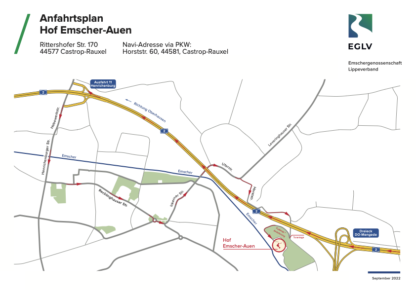 Anfahrtsplan Hof Emscher-Auen